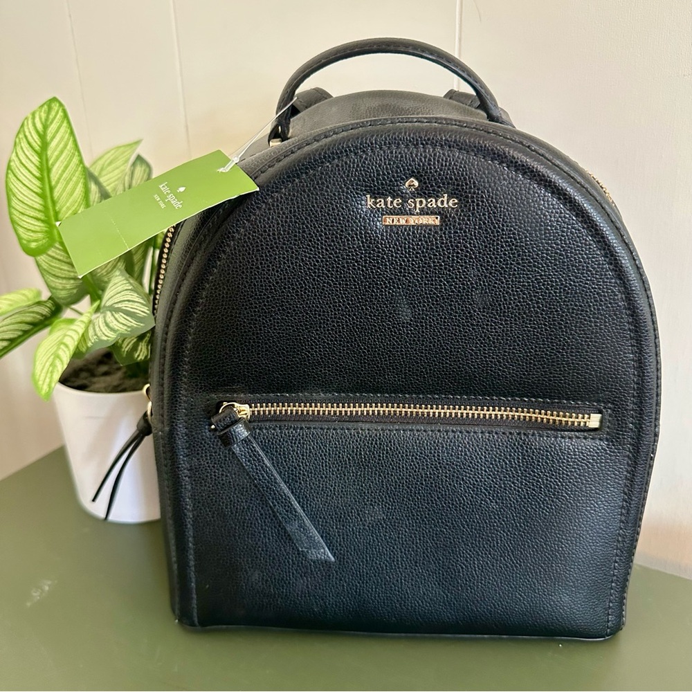 NWT New Kate Spade Black Leather Backpack
